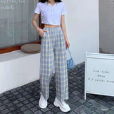 Lucyever Oversize 3XL Plaid Pants Women Retro Casual Loose Wide Leg Trousers Harajuku Hip-hop All-match Unisex Streetwear Pants